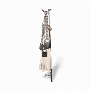 Michael Kors Tassel Keychain Bag Charm Hangtag Ivory & Silver Handbag Key Fob